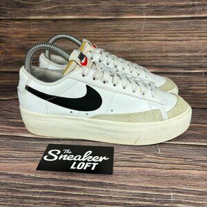 Nike Blazer Low Platform Women's White Black Casual Lace Up Sneakers Size 6.5